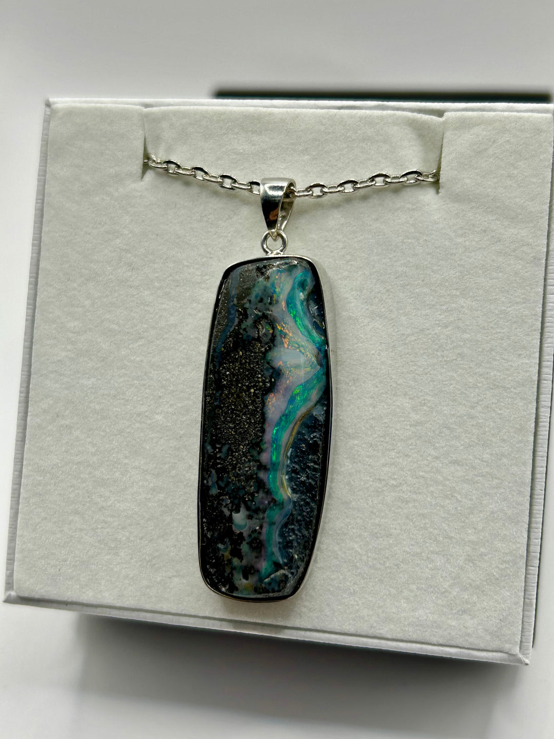 Australian Boulder Opal Pendant Sterling Silver Setting EOFY Sale Pendant aopal 