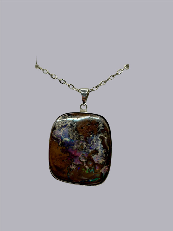 Australian Boulder Opal Pendant Sterling Silver Setting EOFY Sale Pendant aopal 