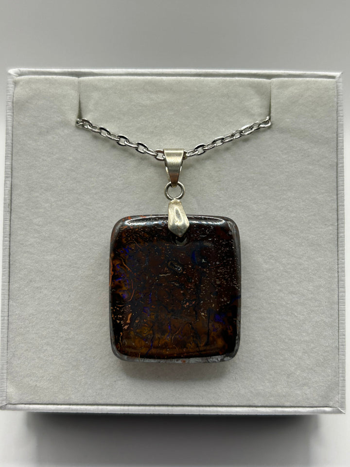 Australian Boulder Opal Pendant Sterling Silver Setting EOFY Sale Pendant aopal 