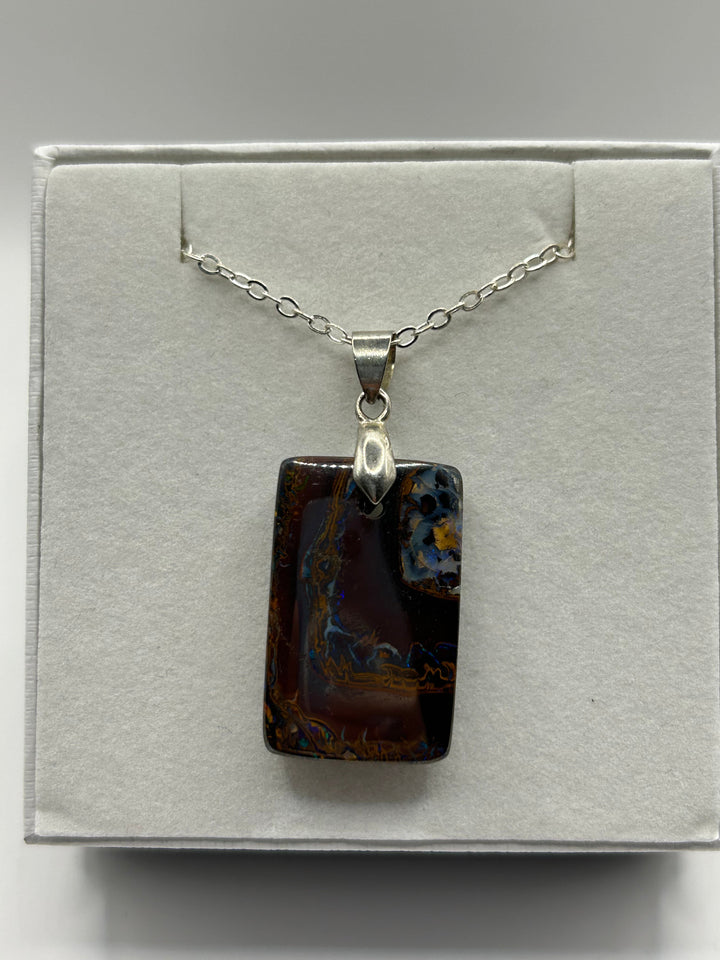 Australian Boulder Opal Pendant Sterling Silver Setting EOFY Sale Pendant aopal 