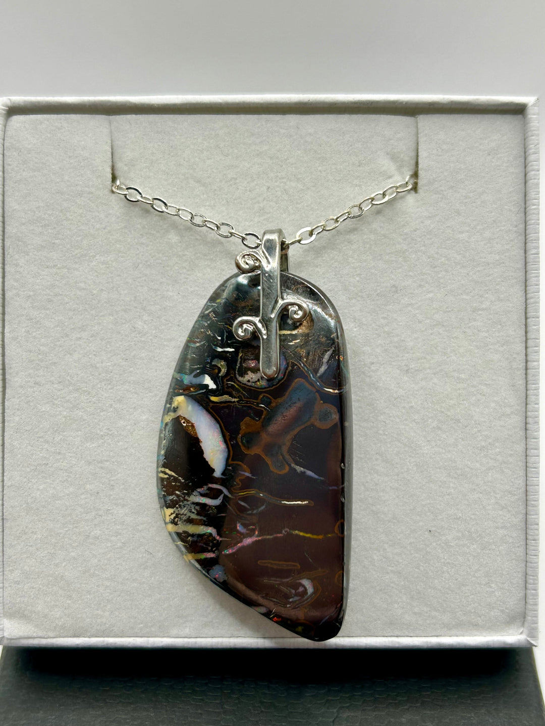 Australian Boulder Opal Pendant Sterling Silver Setting EOFY Sale Pendant aopal 