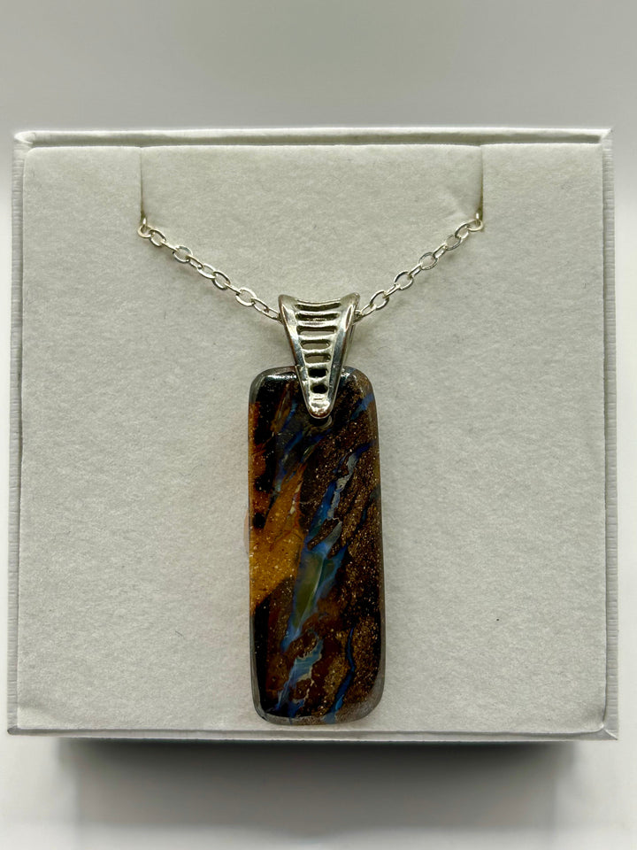 Australian Boulder Opal Pendant Sterling Silver Setting EOFY Sale Pendant aopal 