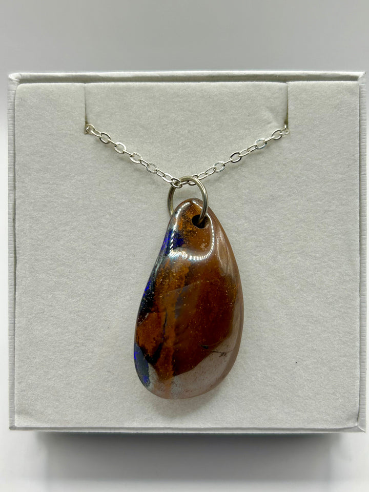 Australian Boulder Opal Pendant Sterling Silver Setting EOFY Sale Pendant aopal 