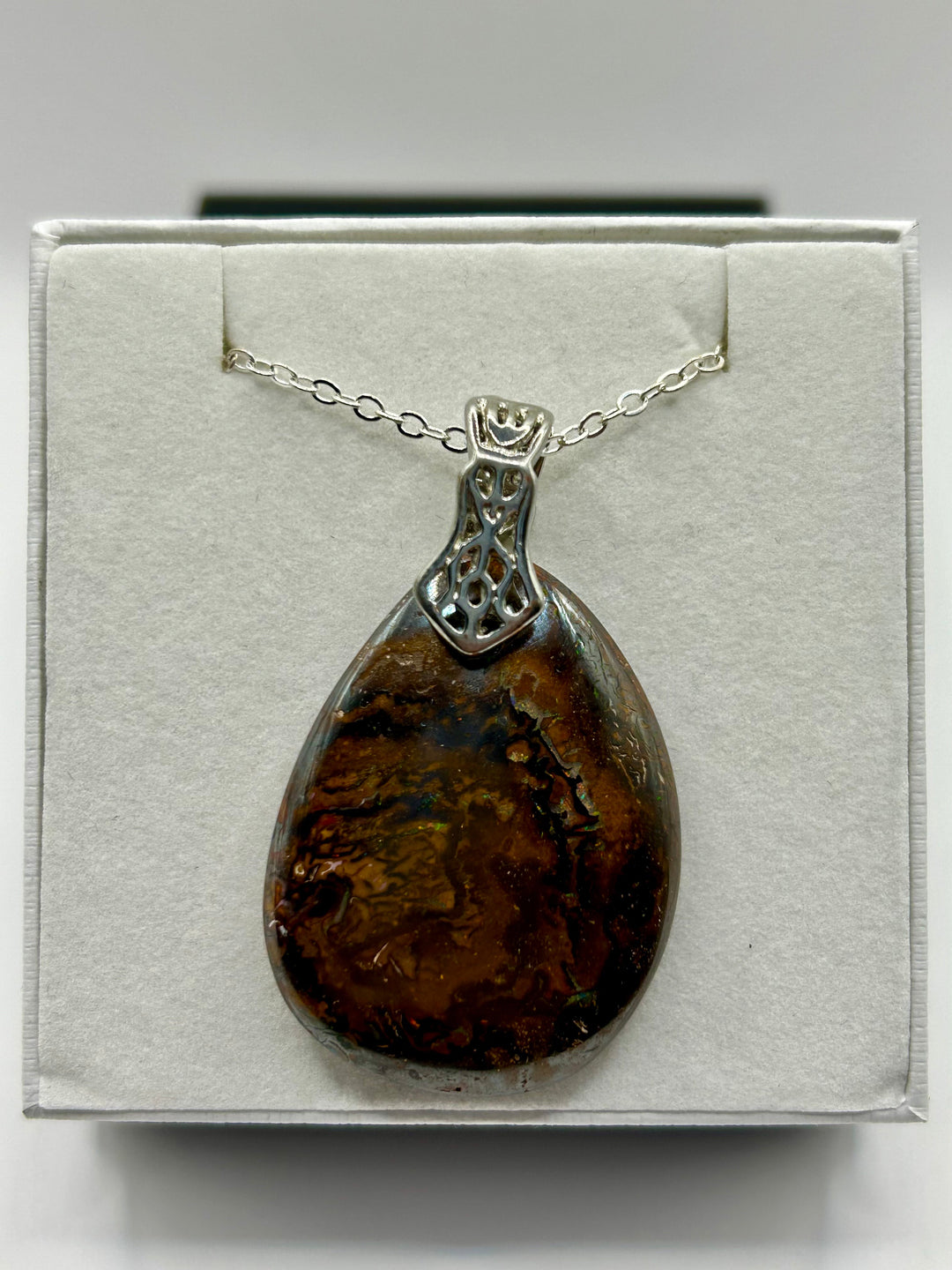 Australian Boulder Opal Pendant Sterling Silver Setting EOFY Sale Pendant aopal 