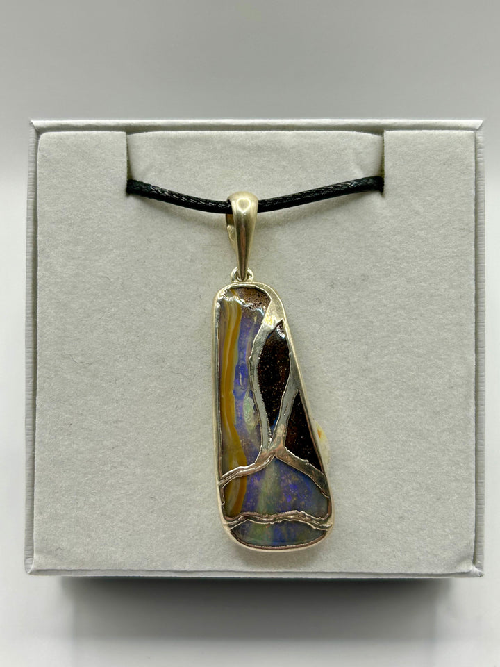 Australian Boulder Opal Pendant Sterling Silver Setting EOFY Sale Pendant aopal 