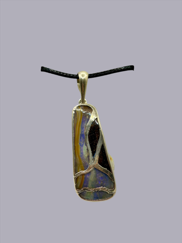 Australian Boulder Opal Pendant Sterling Silver Setting EOFY Sale Pendant aopal 