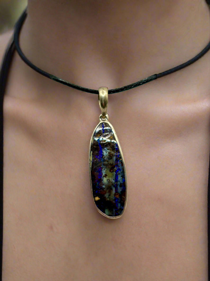 Australian Boulder Opal Pendant Sterling Silver Setting EOFY Sale Pendant aopal 