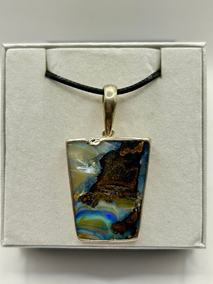 Australian Boulder Opal Pendant Sterling Silver Setting EOFY Sale Pendant aopal 