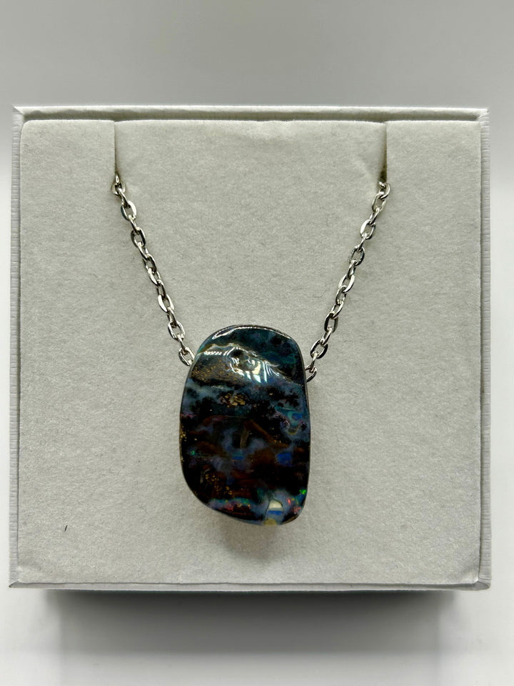 Australian Boulder Opal Pendant Sterling Silver Setting EOFY Sale Pendant aopal 