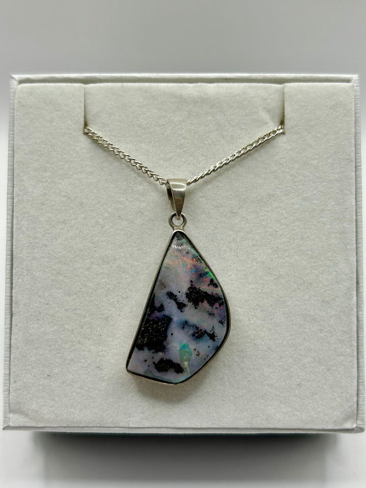 Australian Boulder Opal Pendant Sterling Silver Setting EOFY Sale Pendant aopal 