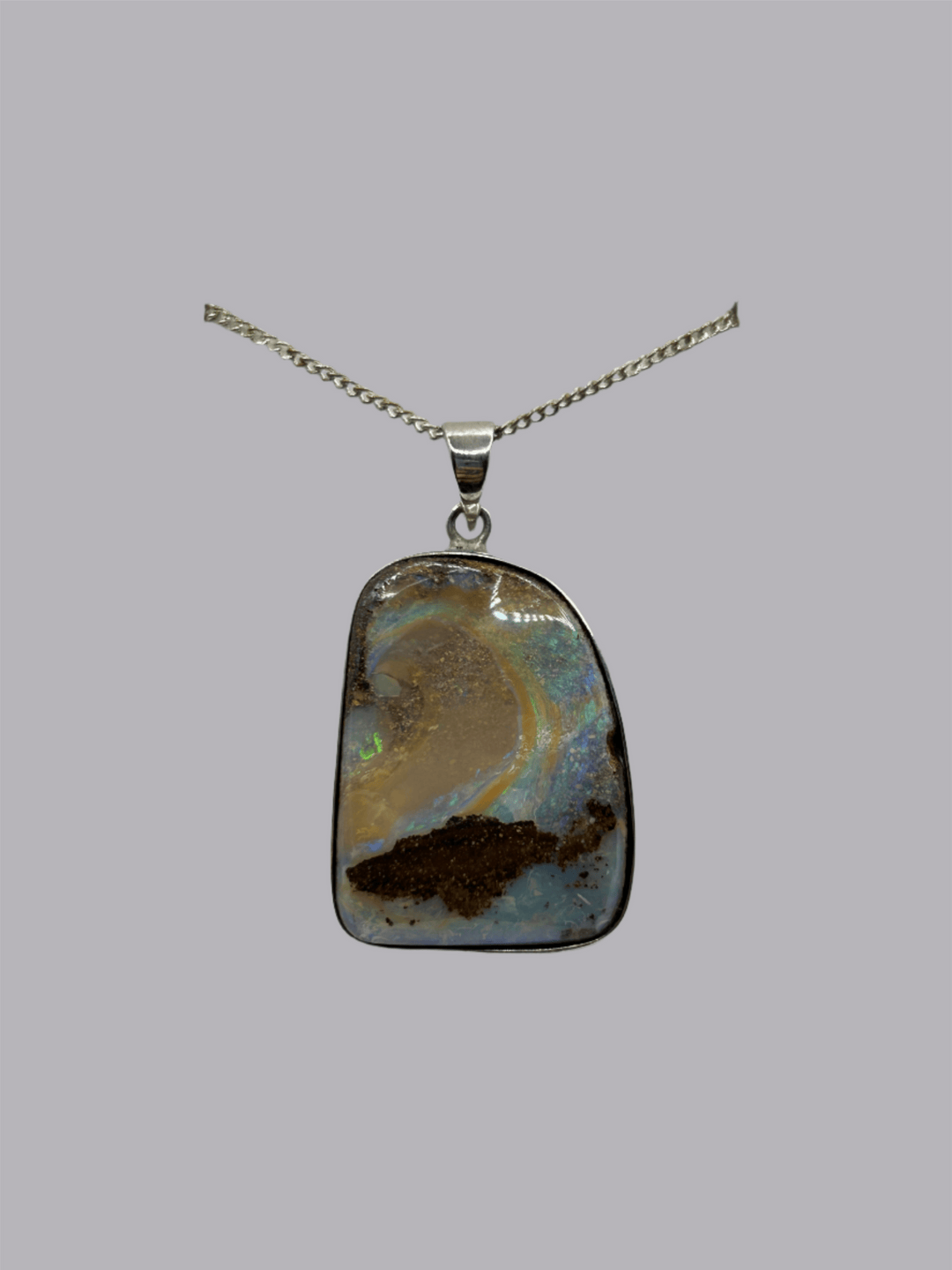 Australian Boulder Opal Pendant Sterling Silver Setting EOFY Sale Pendant aopal 