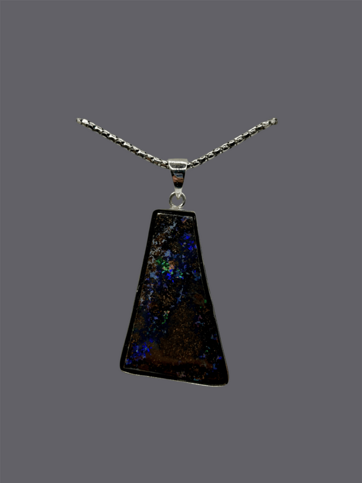 Australian Boulder Opal Pendant Sterling Silver Setting EOFY Sale Pendant aopal 