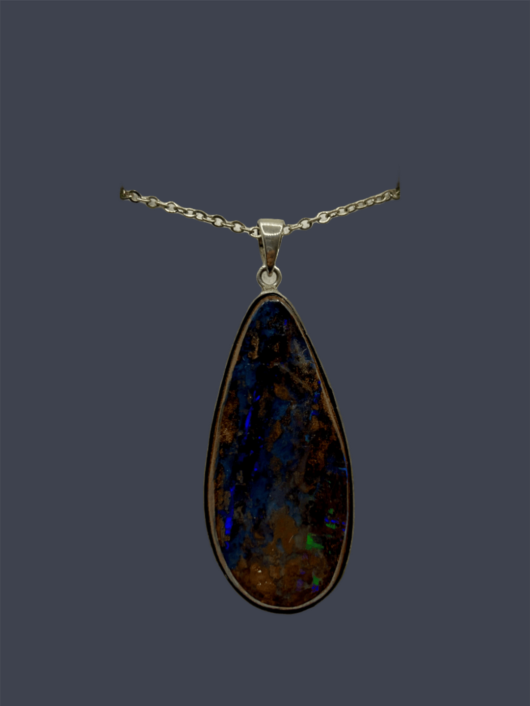 Australian Boulder Opal Pendant Sterling Silver Setting EOFY Sale Pendant aopal 