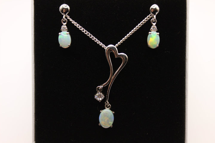 Australian Solid Opal Set in Sterling Silver Setting Set Australian Opal House 