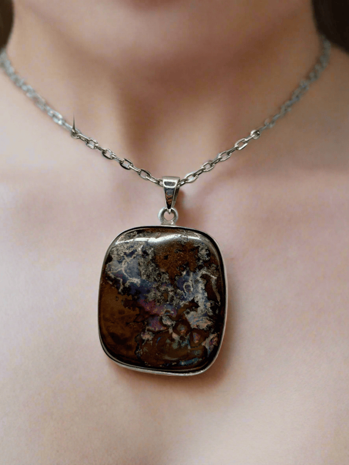 Australian Boulder Opal Pendant Sterling Silver Setting EOFY Sale Pendant aopal 