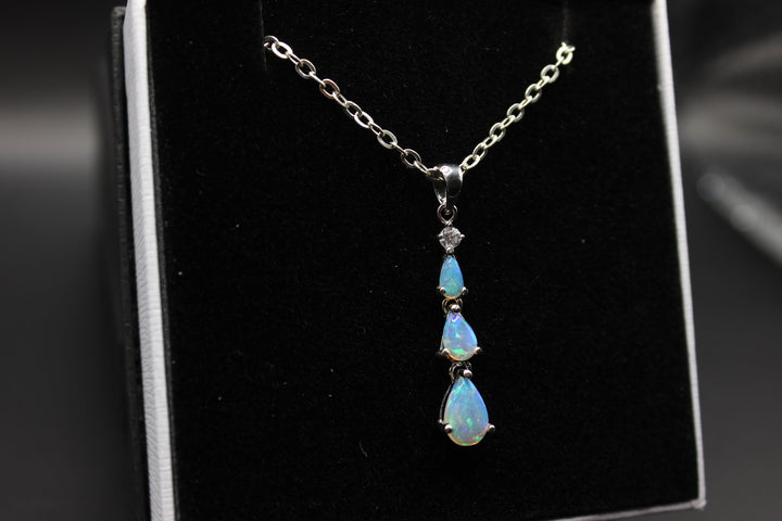 Australian Natural Solid Opal Pendant Sterling Silver Setting Pendant Australian Opal House 