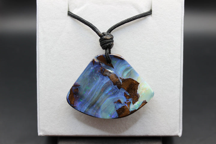 Australian Boulder Opal Pendant in Adjustable Rope Necklace Pendant Australian Opal House 