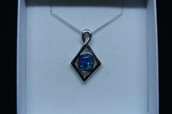 Australian Triplet Opal Pendant in Sterling Silver Setting 7x9mm Pendant Australian Opal House 