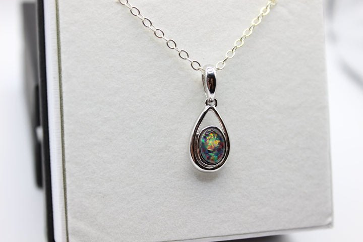 Australian Triplet Opal Pendant in Sterling Silver Setting Pendant Australian Opal House 