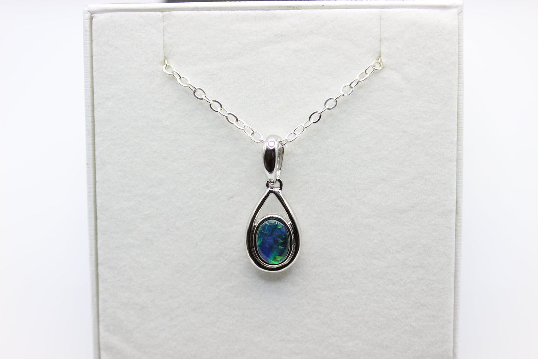 Australian Triplet Opal Pendant in Sterling Silver Setting Pendant Australian Opal House 