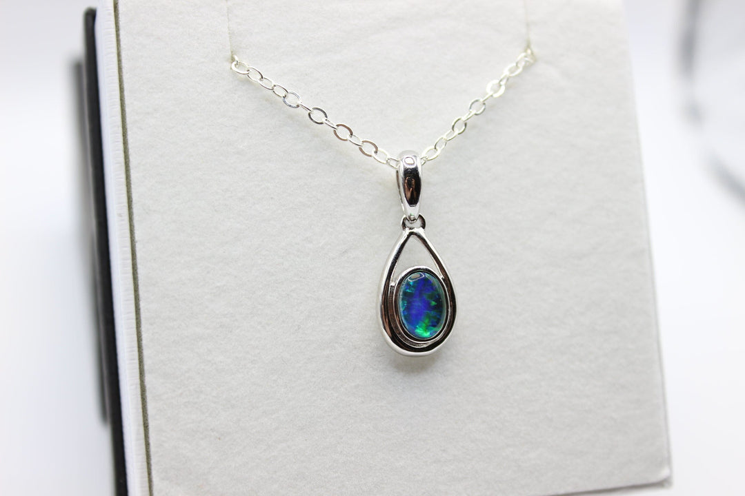 Australian Triplet Opal Pendant in Sterling Silver Setting Pendant Australian Opal House 