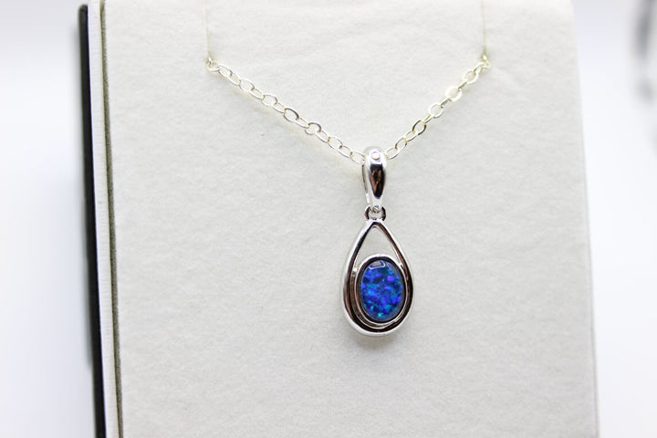 Australian Triplet Opal Pendant in Sterling Silver Setting Pendant Australian Opal House 