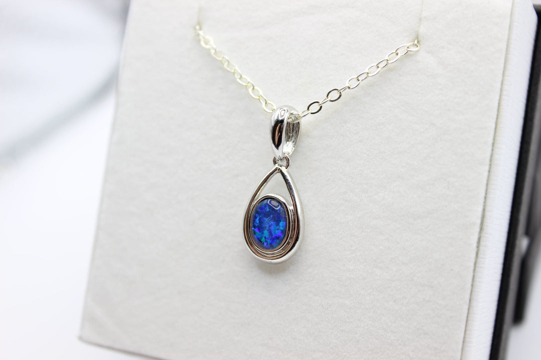 Australian Triplet Opal Pendant in Sterling Silver Setting Pendant Australian Opal House 