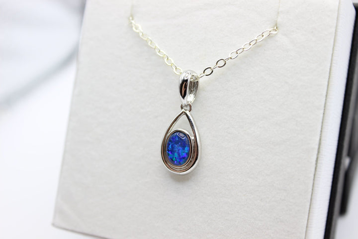 Australian Triplet Opal Pendant in Sterling Silver Setting Pendant Australian Opal House 