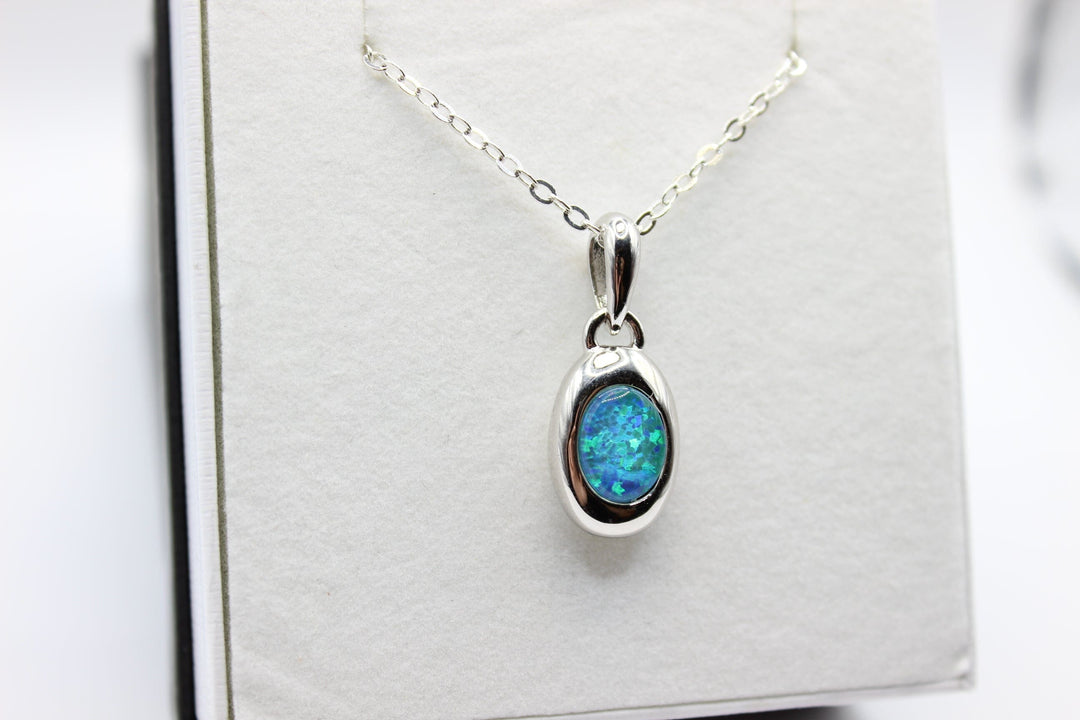 Australian Triplet Opal Pendant in Sterling Silver Setting Pendant Australian Opal House 