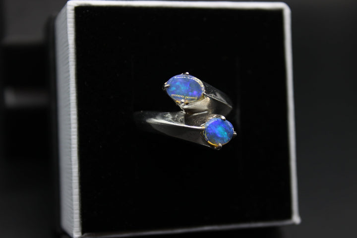 Australian Solid Opal Ring in Sterling Silver Setting Rings Australian Opal House 