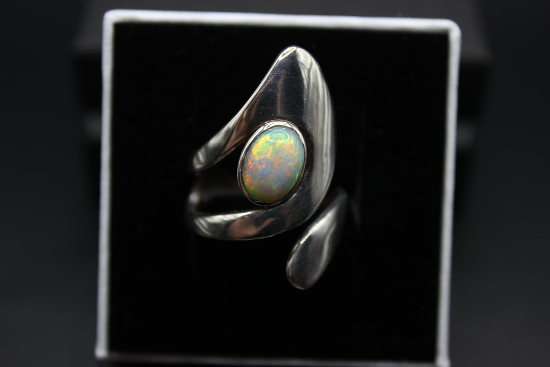 Australian Solid Opal Ring in Sterling Silver Setting Rings Australian Opal House 