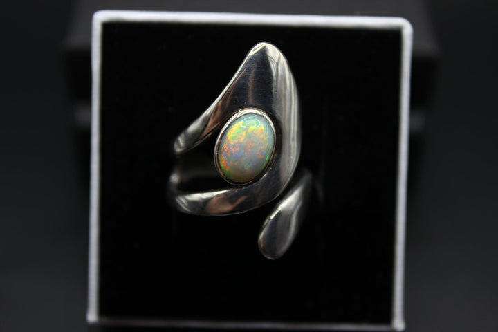 Australian Solid Opal Ring in Sterling Silver Setting Rings Australian Opal House 