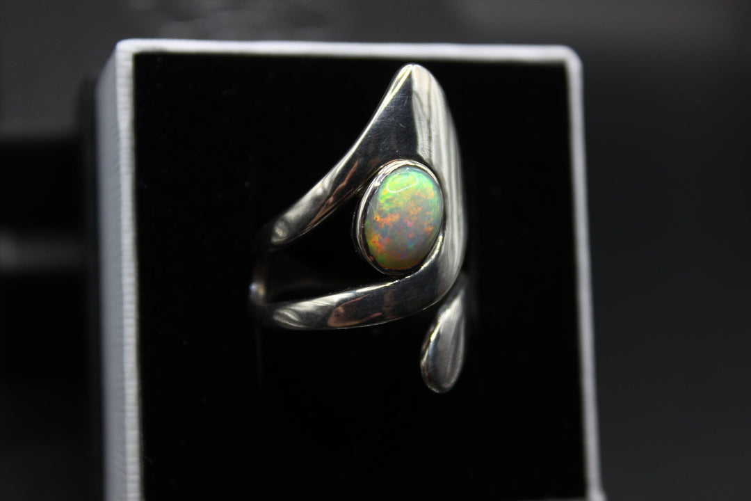 Australian Solid Opal Ring in Sterling Silver Setting Rings Australian Opal House 