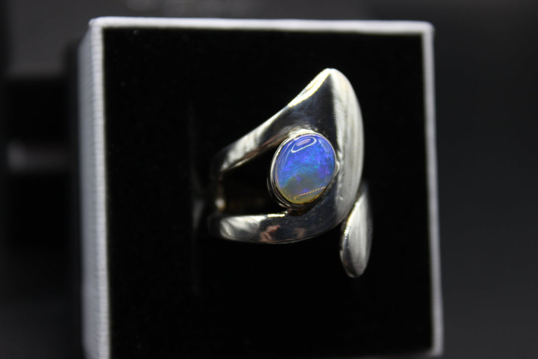 Australian Solid Opal Ring in Sterling Silver Setting Rings Australian Opal House 