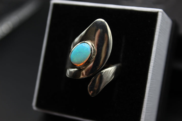 Australian Solid Opal Ring in Sterling Silver Setting Rings Australian Opal House 