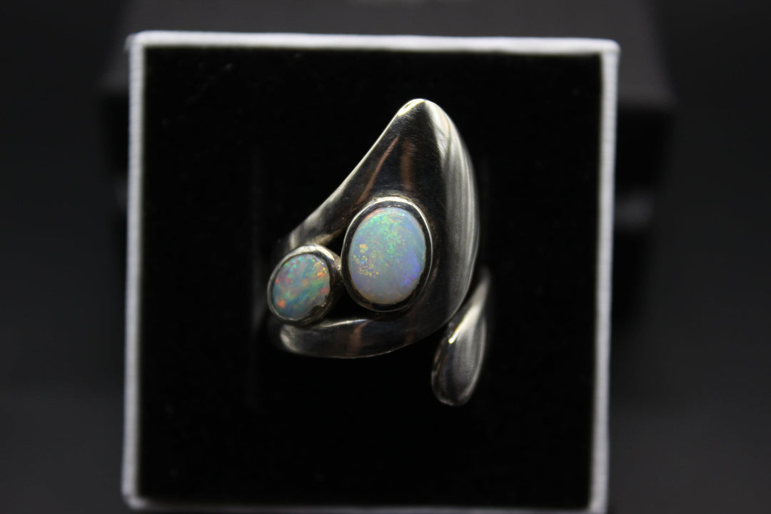 Australian Solid Opal Ring in Sterling Silver Setting Rings Australian Opal House 