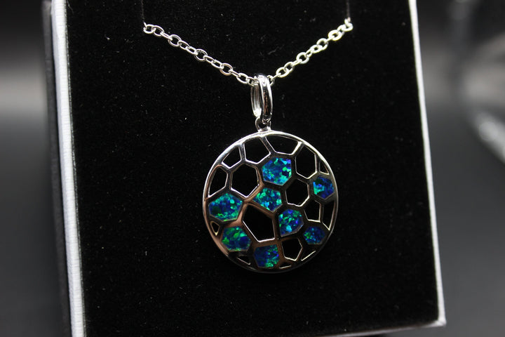 Australian Inlay Opal Pendant in Sterling Silver Setting Pendant Australian Opal House 