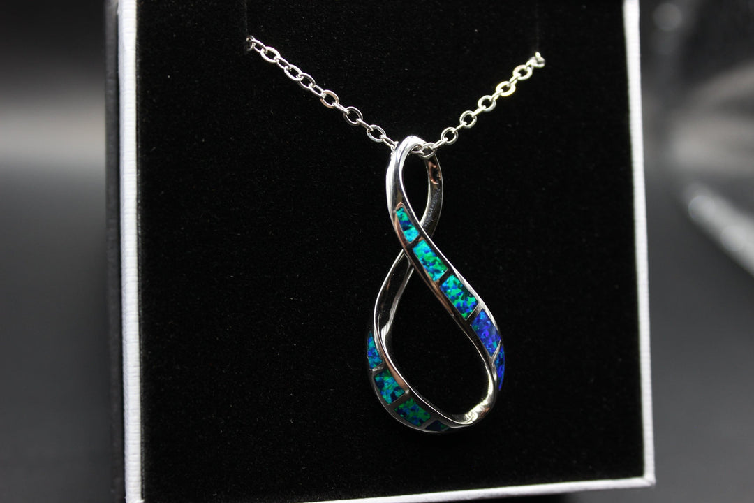 Australian Inlay Opal Pendant in Sterling Silver Setting Pendant Australian Opal House 