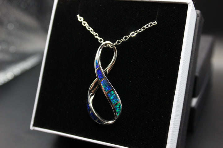 Australian Inlay Opal Pendant in Sterling Silver Setting Pendant Australian Opal House 