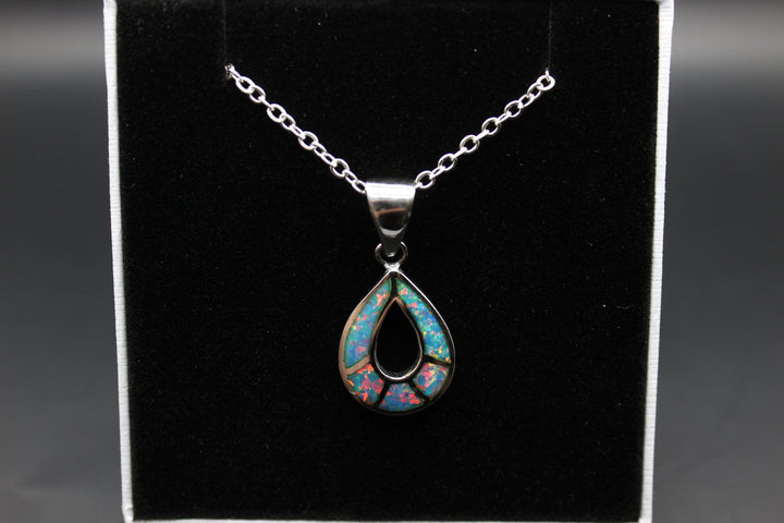 Australian Inlay Opal Pendant in Sterling Silver Setting Pendant Australian Opal House 