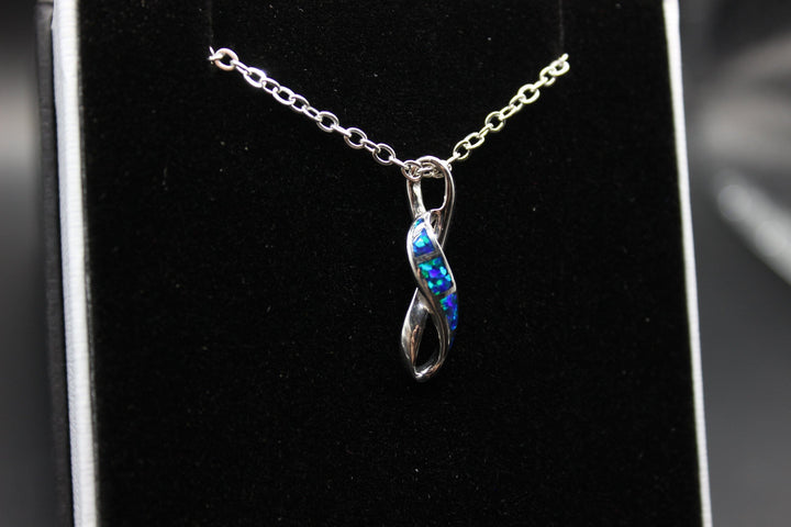 Australian Inlay Opal Pendant in Sterling Silver Setting Pendant Australian Opal House 