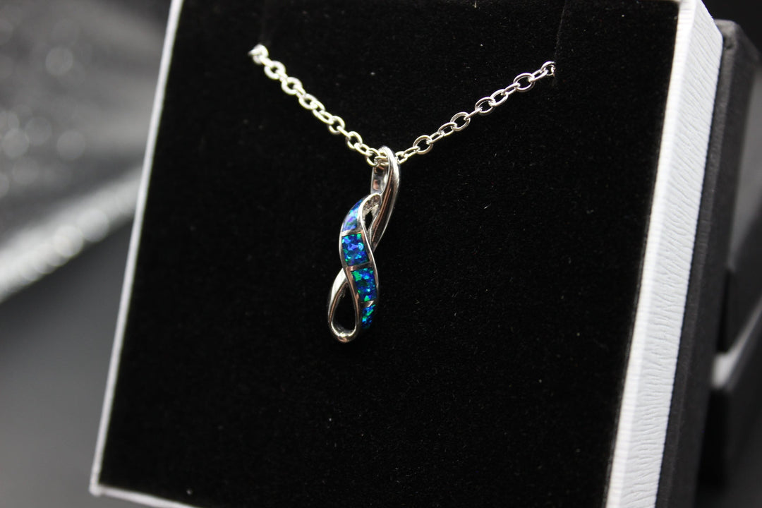 Australian Inlay Opal Pendant in Sterling Silver Setting Pendant Australian Opal House 