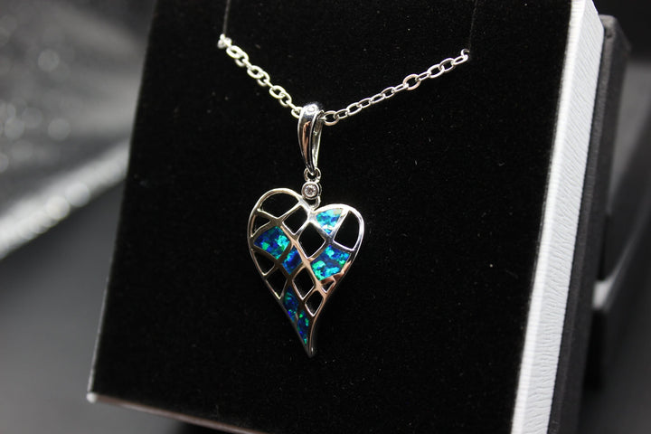 Australian Inlay Opal Pendant in Sterling Silver Setting Pendant Australian Opal House 