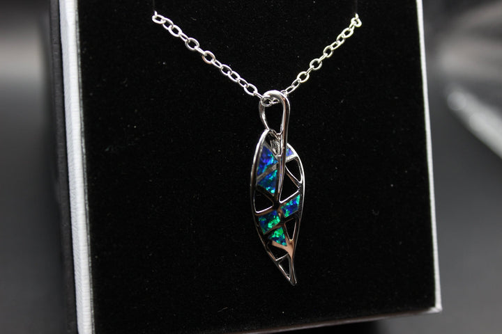 Australian Inlay Opal Pendant in Sterling Silver Setting Pendant Australian Opal House 