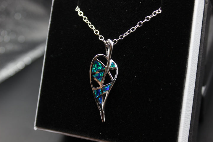 Australian Inlay Opal Pendant in Sterling Silver Setting Pendant Australian Opal House 