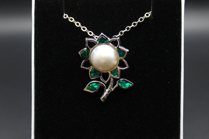 Australian Inlay Opal Pendant in Sterling Silver Setting Pendant Australian Opal House 