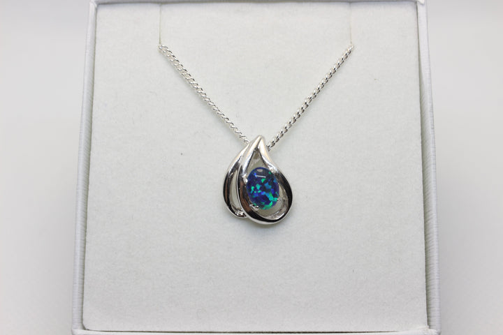 Australian Triplet Opal Pendant in Sterling Silver Setting 6x8mm Pendant Australian Opal House 