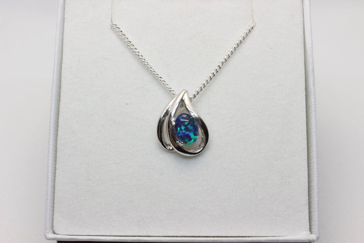 Australian Triplet Opal Pendant in Sterling Silver Setting 6x8mm Pendant Australian Opal House 