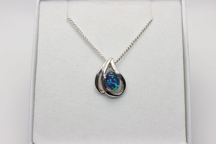 Australian Triplet Opal Pendant in Sterling Silver Setting 6x8mm Pendant Australian Opal House 