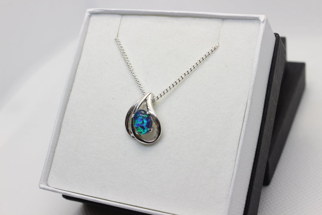 Australian Triplet Opal Pendant in Sterling Silver Setting 6x8mm Pendant Australian Opal House 